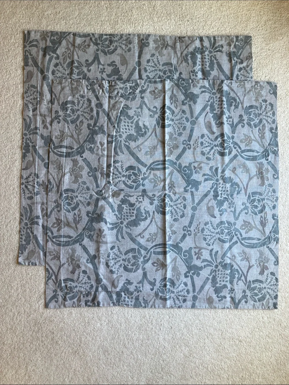 Restoration Hardware Italian Block Print Floral full/queen duvet & 2 euro shams
